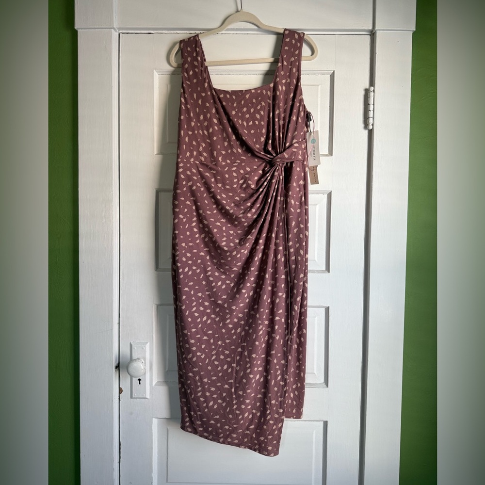 Nine Britton Mauve Sleeveless Midi Wrap Dress
